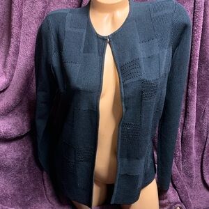 Jones New York Black Beaded  Knit Cardigan M